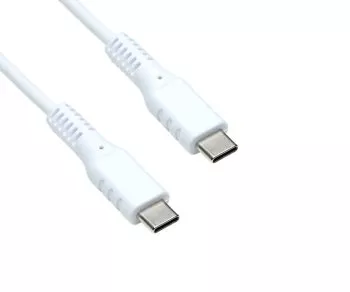 Cavo di ricarica USB tipo C a C, bianco, scatola, 1,5 m 2x spina USB tipo C, 60W, 3A, scatola DINIC